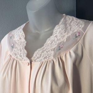 💫 Shadowline • Vintage Pink Soft Nylon Housecoat